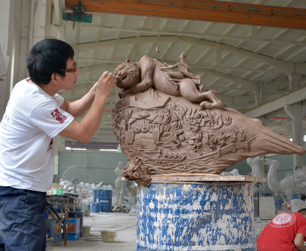瀘水眾象雕塑“天工開物”雕塑大賽獲獎(jiǎng)作品緊張制作中